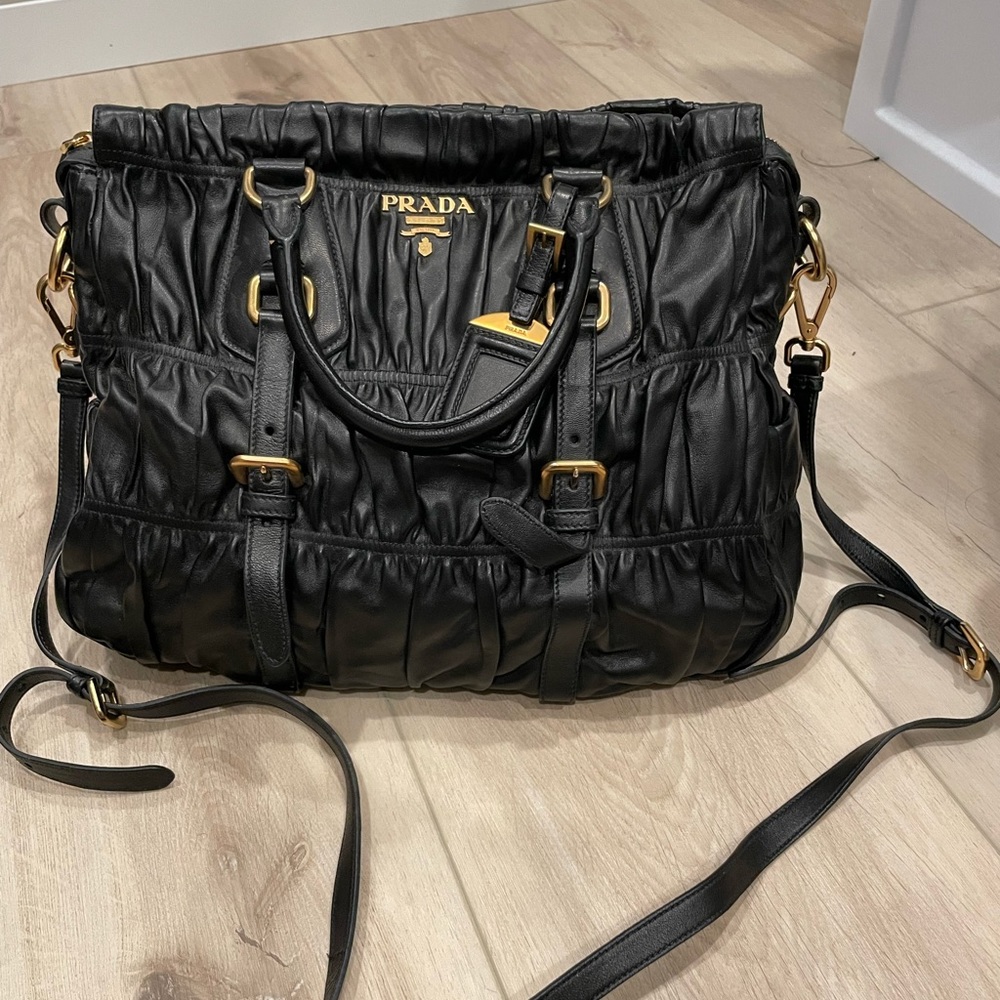 Authentic Prada black soft leather bag
